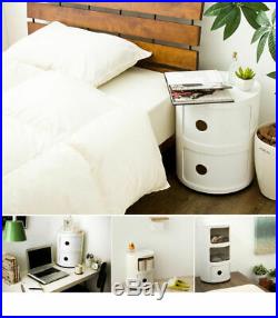 1 Piece Or Pair Of White Bedside Table With Drawers Cupboard Cabinet Retro Stand