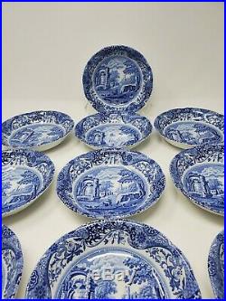 10 Piece Spode Italian Blue 6.5 Cereal Bowl Made in England Scalloped