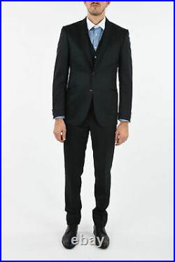 £1950 Corneliani Nwts 2020 3 Piece Navy Suit Uk 40 It 50 34w Made In Italy