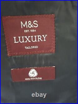 £199 Marks & Spencer Luxury Blue Italian Fabric Wool Blend Suit 38s 32 X33 Bnwt