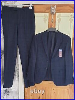 £199 Marks & Spencer Luxury Blue Italian Fabric Wool Blend Suit 38s 32 X33 Bnwt