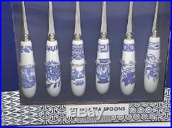 2 6-Piece Sets of Spode Blue Room Collection Tea Spoons Blue & White, NEW