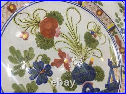 2 Blue Carnation Salad Plate Taste Setter Sigma Italy Faenza Handpainted Chips