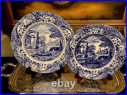 (2) PcSPODE/BLUE ITALIAN10.25 Dinner Plate/9 Salad PlateBlue & WhiteNEW