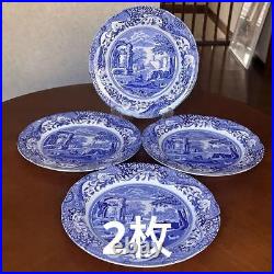 2 Pieces Of British Spodes Blue Italian Dinner Dishes