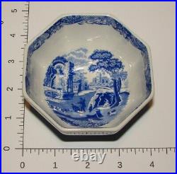 2 Vintage SPODE Blue Italian CAMILLA Small Pieces Footed Cake Plate & Bowl