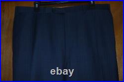 2 piece mens suit CANALI ITALY blue wool plaid coat 50XL/48XL pants 38 x 33.5