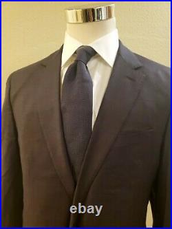 2 piece mens suit HUGO BOSS ITALY Trabaldo Togna Brown with Blue Hue 42R NWOT