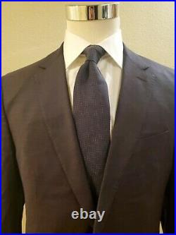 2 piece mens suit HUGO BOSS ITALY Trabaldo Togna Brown with Blue Hue 42R NWOT