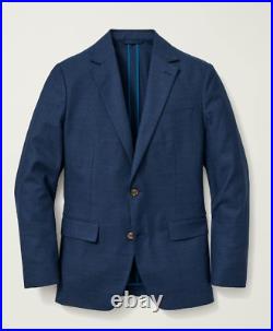 2022 BONOBOS Blue Italian Linen Blazer Sport Coat Suit Jacket 40R Athletic Fit