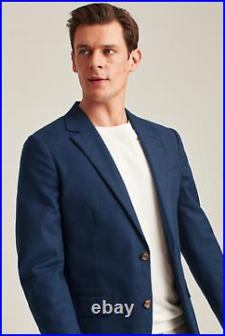 2022 BONOBOS Blue Italian Linen Blazer Sport Coat Suit Jacket 40R Athletic Fit
