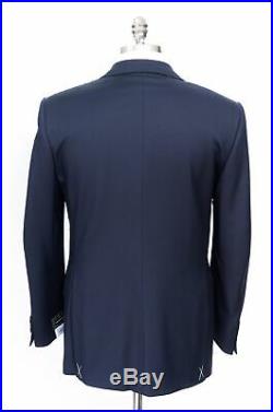 $2649 NWT ERMENEGILDO ZEGNA Solid Navy Wool 3/2 Roll Two-Piece Suit 50 7R 40 R
