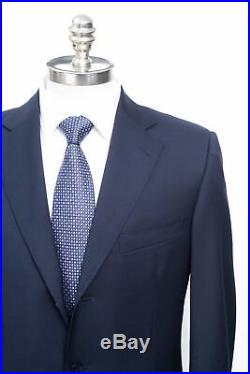 $2649 NWT ERMENEGILDO ZEGNA Solid Navy Wool 3/2 Roll Two-Piece Suit 50 7R 40 R