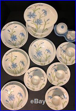 29 Pieces of RARE VINTAGE BLUE LILY by Ceramicist Ernestine Cannon Salerno Italy