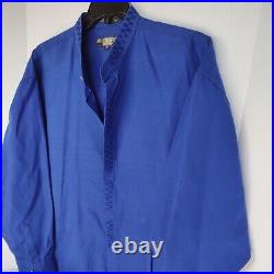 2p 90s Vintage Brian Brothers shirt pants mens XL Band Collar Blue Italian style