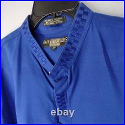 2pc Vintage Brian Brothers Shirt pants shirt mens XL Blue Italian style