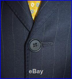 38S ENZO TOVARE Collection 2-Piece Suit Men 38 Navy Pinstripe Super 140s 32x27