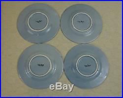 4 Laura Clementi Blue Salad Plates Lcl1 Embossed Waves Italy(other Pieces Avail)