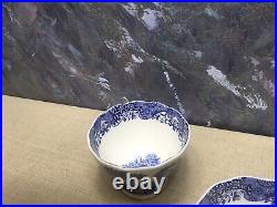 4-Spode Blue Italian Porcelain Footed Serving Bowls, 4.75 Inch Blue White#90