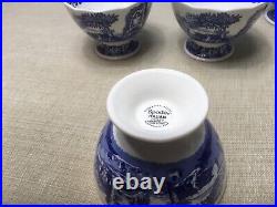 4-Spode Blue Italian Porcelain Footed Serving Bowls, 4.75 Inch Blue White#90