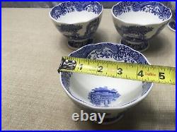 4-Spode Blue Italian Porcelain Footed Serving Bowls, 4.75 Inch Blue White#90