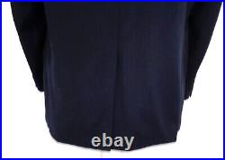 46R-48R Men's Blazer Lanificio Blue Italian Biella Wool Jacket Brass Button