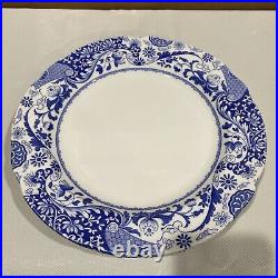 4Pcs plate set of Spode Blue Italian Collection 10.5 Inch Round Brocato Plate