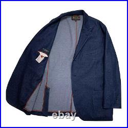 52 R Loro Piana Unlined Patch Pocket Dark Blue Cotton / Cashmere Blazer Italy
