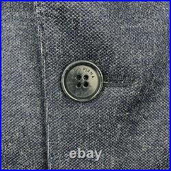 52 R Loro Piana Unlined Patch Pocket Dark Blue Cotton / Cashmere Blazer Italy