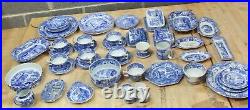 53 x Vintage SPODE Blue Italian Porcelain Tableware Piece Collection 250