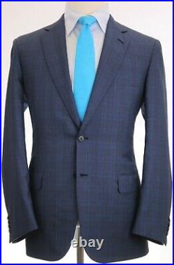 $6,000 Brioni Blue'Colosse' 2 Button Flat Front Men's 2 Piece Suit, US 40R