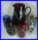 6-Piece-Silver-Overlay-Glass-Water-Set-Pitcher-Glasses-Red-Blue-Purple-Italy-01-nom