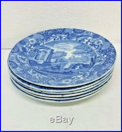 6 Pieces Copeland Spode's Italian Style Blue & White England Plates 6 1/2 Inches