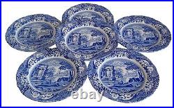 6 Spode Blue Italian Earthenware Dinner Plates, 10 Made In England, New