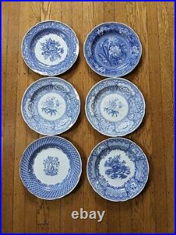 6 Spode Blue Room Dinner Plates Collection Floral Excellent 10 1/2