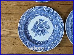 6 Spode Blue Room Dinner Plates Collection Floral Excellent 10 1/2