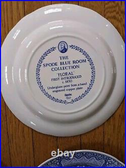 6 Spode Blue Room Dinner Plates Collection Floral Excellent 10 1/2