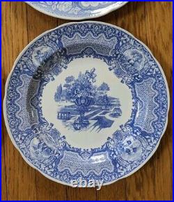 6 Spode Blue Room Dinner Plates Collection Floral Excellent 10 1/2