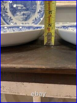 6 Spode Winter's Eve Blue Large 10 Individual Pasta Bowls Or Serving Etc EUC