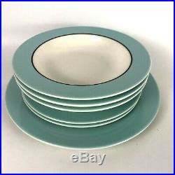6 pieces Pagnossin Audrey Italian china dinner salad plate rim soup bowls