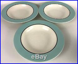 6 pieces Pagnossin Audrey Italian china dinner salad plate rim soup bowls