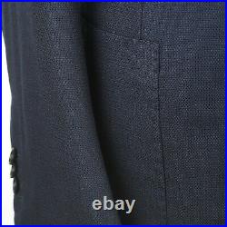 $8,000 Kiton 100% Cashmere Hopsack Blue Patch Pocket Men's Blazer US 42R