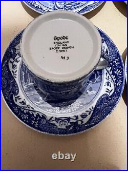 8 Piece SPODE BLUE Italian Demi Tasse Cups & Saucers Made In England
