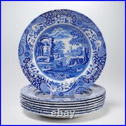 (8) Spode England Blue & White Italian Luncheon Plates 9