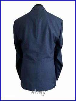 990 NWT Hugo Boss Blue Regular-fit Super 140s Italian Woven Two Piece Suit 50 L