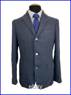 ARTHUR & FOX Mens Navy Blue ITALIAN CASHMERE Suit Sport Coat Blazer Jacket 38S