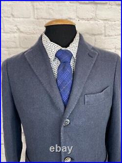 ARTHUR & FOX Mens Navy Blue ITALIAN CASHMERE Suit Sport Coat Blazer Jacket 38S