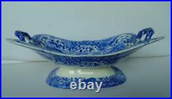 Antique Copeland Spode Italian Blue Footed 2 Handled Comport Dish Centre Piece