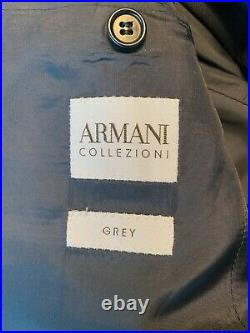 Armani Collezione Italian luxury gray stripe men's 2 piece suit size 38r 28x29