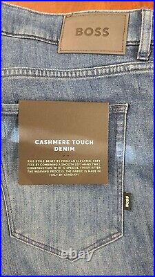 BOSS Maine Jeans in Blue Italian Cashmere Touch Denim Regular Fit Size 38 x 32